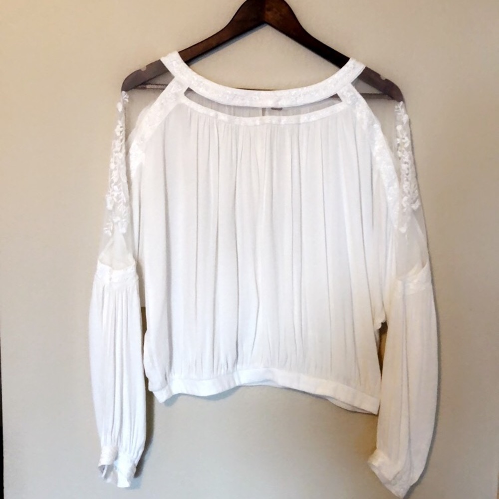 Free People white lace blouse